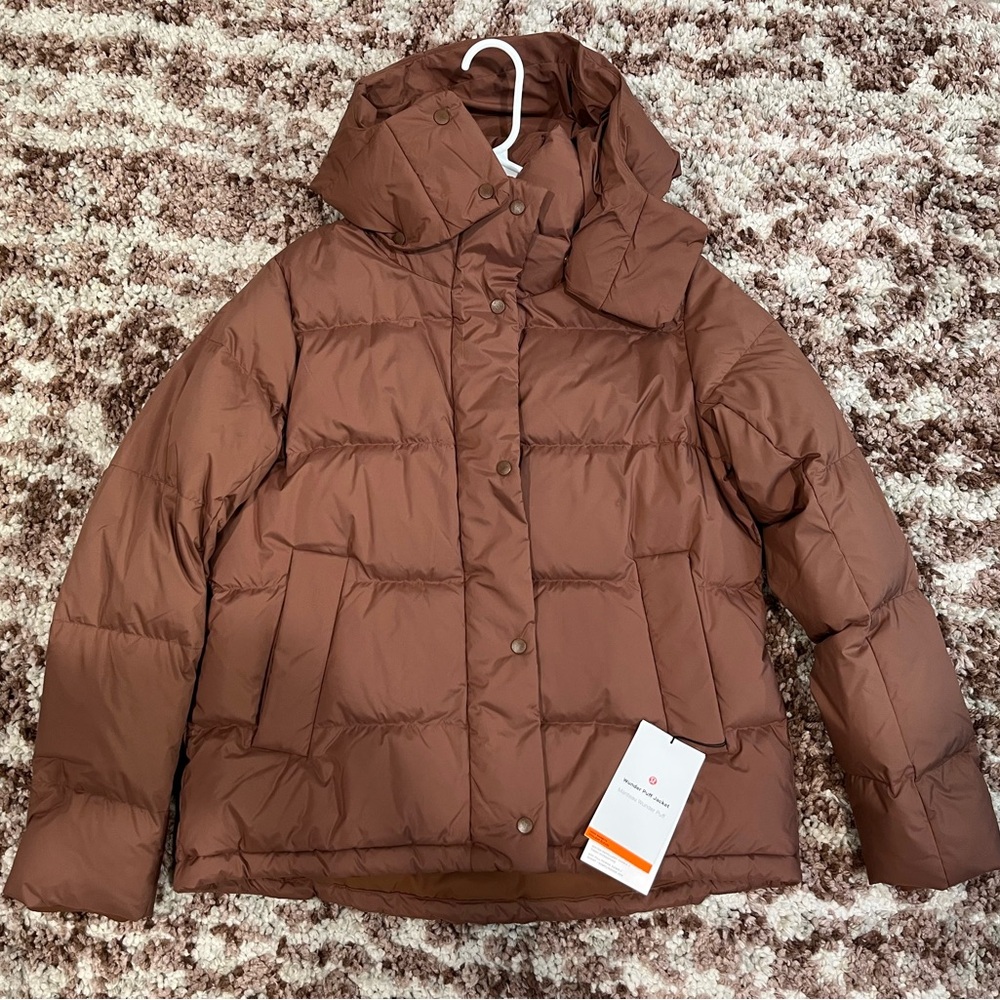 NEW lululemon Wunder puff roasted brown size 4